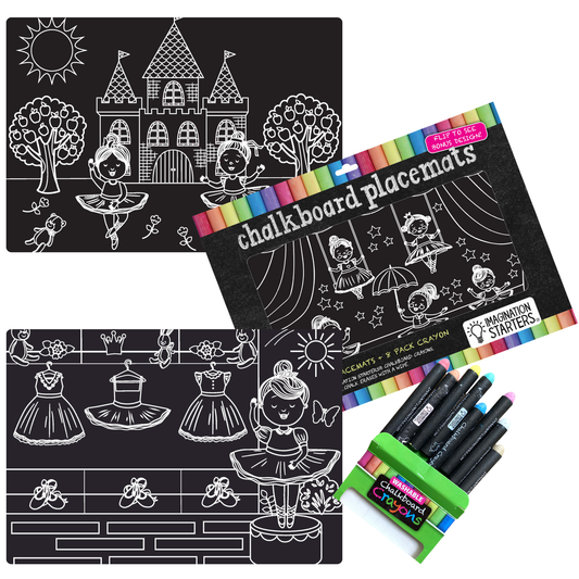 Chalkboard Ballerina Travel Mat Set Imagination Starters