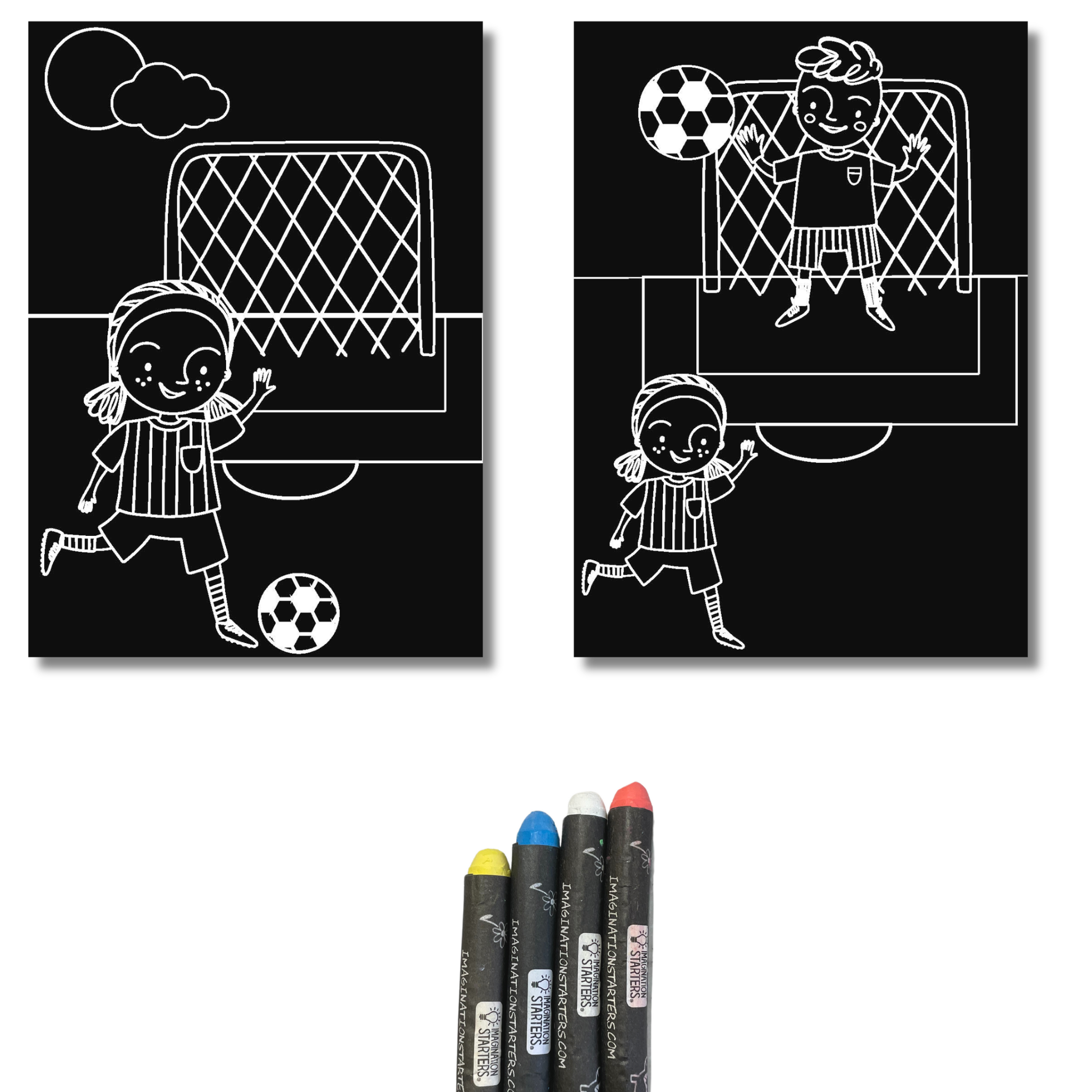 Chalkboard MiniMats Soccer Coloring Kit Imagination Starters
