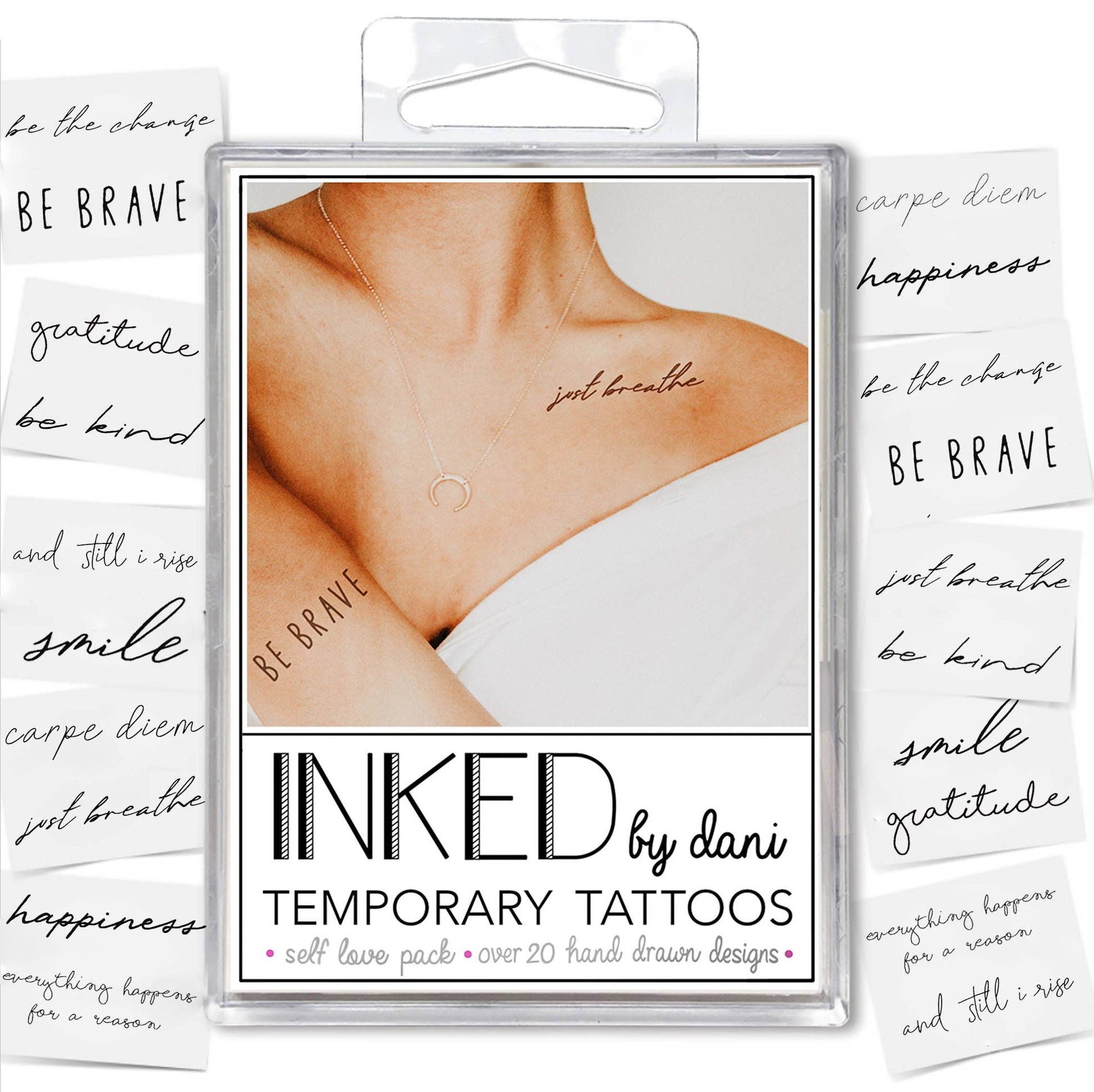 Self Love Temporary Tattoo Pack INKED by Dani
