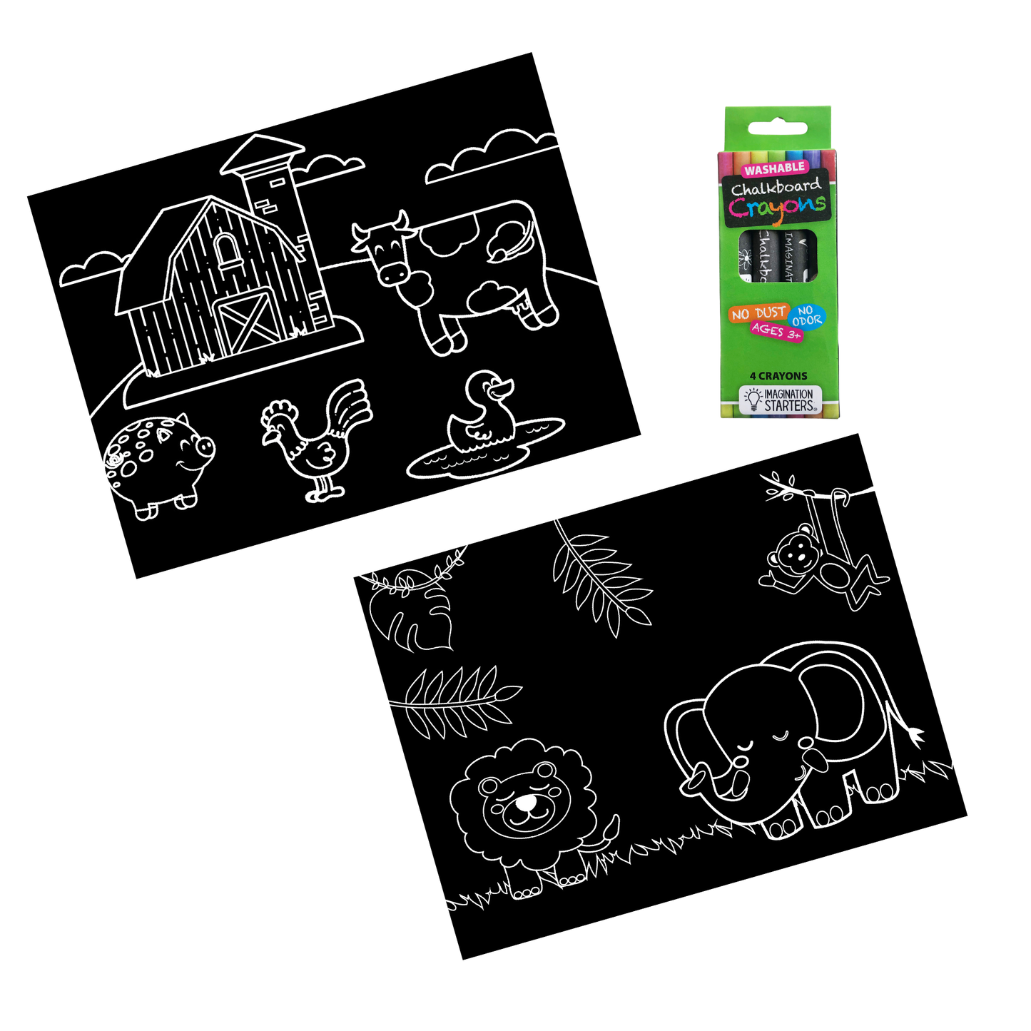 Chalkboard Farm/Jungle Travel Mat Set Imagination Starters