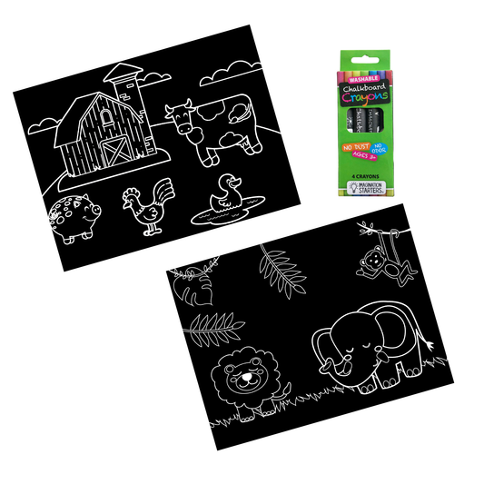 Chalkboard Farm/Jungle Travel Mat Set Imagination Starters