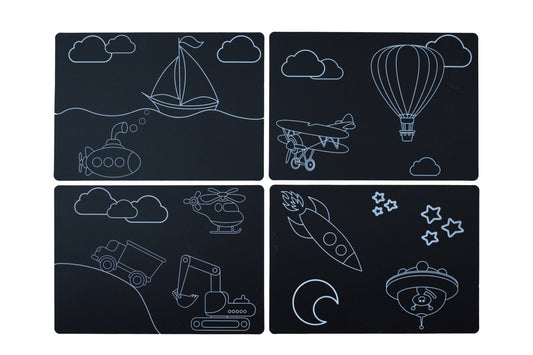 Chalkboard Transportation Travel Placemat - Set of 4 Imagination Starters